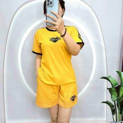 Đồ bộ thun cotton quần đùi áo tay ngắn in hình trái tim - DBO4604