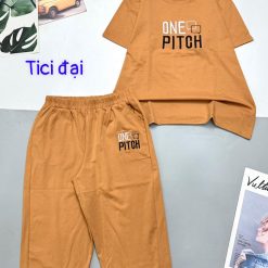 Đồ bộ quần lửng áo thun tay ngắn in chữ one pitch - DBO4610