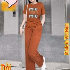 Đồ bộ quần dài áo tay ngắn in 3 chữ miu - DBO4620