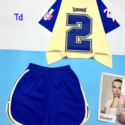 Đồ bộ quần đùi áo tay ngắn in số quần có line in số 2 lớn - DBO4623