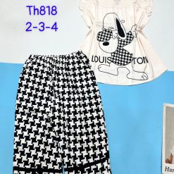 Đồ bộ vải tonl quần lửng áo sát nách bèo in nhiều hình - DBO4625