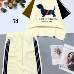 Đồ bộ quần lửng 3 sọc áo tay ngắn 2 màuin hình chú chó - DBO4628