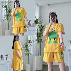 Đồ bộ quần đùi áo tay ngắn in chữ con vịt chữ - DBO4629