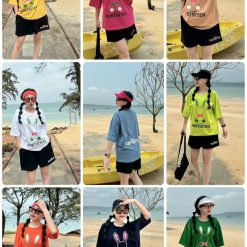 Đồ bộ big size 48- 75 quần đùi áo tay ngắn in hình con thỏ lớn - DBO4631