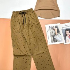 Đồ bộ mango quần dài chấm bi áo tay ngắn trơn - DBO4633