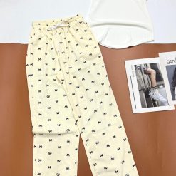 Đồ bộ mango quần dài chấm bi áo tay ngắn trơn - DBO4633