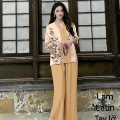 Đồ bộ lam mẫu bà lai đồ trung niên Có 2 size - DBO4635