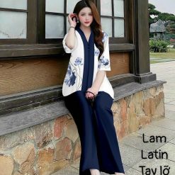 Đồ bộ lam mẫu bà lai đồ trung niên Có 2 size - DBO4635