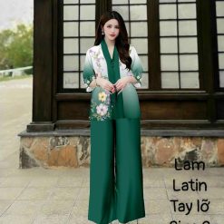 Đồ bộ lam mẫu bà lai đồ trung niên Có 2 size - DBO4635