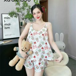 Đồ bộ quần đùi bèo áo dây mát nhiều hoạ tiết dễ thướng - DBO4636