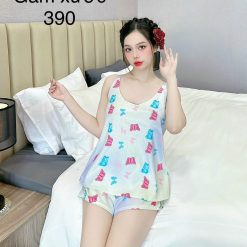 Đồ bộ quần đùi bèo áo dây mát nhiều hoạ tiết dễ thướng - DBO4636