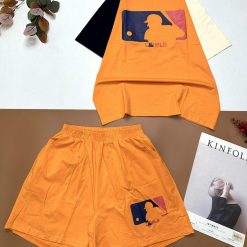 Đồ bộ quần đùi áo tay ngắn hai màu in chữ MLD - DBO4641