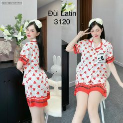 Đồ bộ quần đùi latin áo cổ bẻ có túi trước nhiều hình - DBO4648