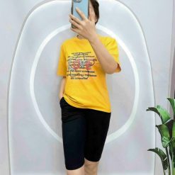 Đồ bộ quần lửng đen áo tay ngắn chữ Love - DBO4651