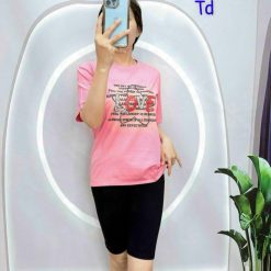 Đồ bộ quần lửng đen áo tay ngắn chữ Love - DBO4651