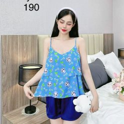 Đồ bộ quần trơn áo in 2 tầng in nhiều hoạ tiết - DBO4656