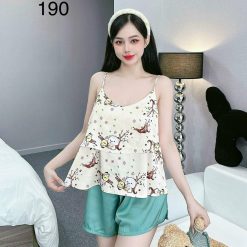 Đồ bộ quần trơn áo in 2 tầng in nhiều hoạ tiết - DBO4656