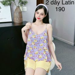 Đồ bộ quần trơn áo in 2 tầng in nhiều hoạ tiết - DBO4656