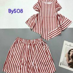 Đồ bộ quần đùi áo quần sọc 2 dây xéo dưới - DBO4667