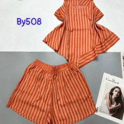 Đồ bộ quần đùi áo quần sọc 2 dây xéo dưới - DBO4667