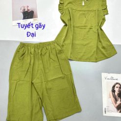 Đồ bộ quần 9 tấc áo sát nách bèo màu trơn có 2 size - DBO4668