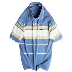 Áo Thun Sọc Nam Trung Niên Cổ Bẻ Có Túi Thun Cotton Cao Cấp (Có size 3x) - AS057