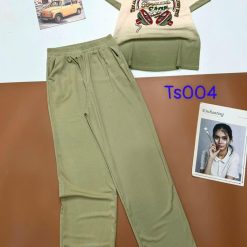 Đồ bộ tăm lạnh quần dài áo cổ tròn tay ngắn in hình máy nghe nhạc - DBO4670