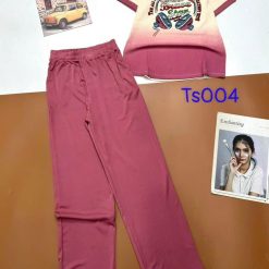 Đồ bộ tăm lạnh quần dài áo cổ tròn tay ngắn in hình máy nghe nhạc - DBO4670