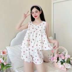 Đồ bộ quần đùi áo ba lỗ có nút mặc nhà - DBO4671