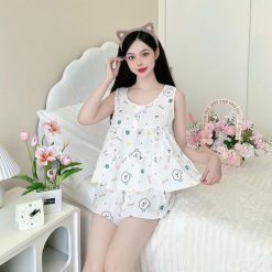 Đồ bộ quần đùi áo ba lỗ có nút mặc nhà - DBO4671