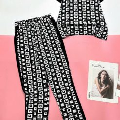 Đồ bộ trung niên quần dài sọc áo tay ngắn nhiều hoạ tiết - DBO4672