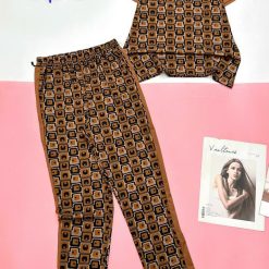 Đồ bộ trung niên quần dài sọc áo tay ngắn nhiều hoạ tiết - DBO4672