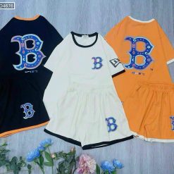 Đồ bộ quần đùi áo tay ngắn in chữ B - DBO4676
