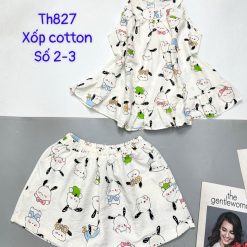 Đồ bộ quần đùi áo ba lỗ xốp cotton nhiều hoạ tiết - DBO4680