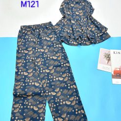 Đồ bộ mango quần dài áo yếm cổ tròn hai tầng in nhiều hoạ tiết - DBO4682