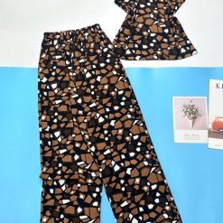 Đồ bộ mango mặc nhà quần dài áo hai dây in nhiều hoạ tiết - DBO4683