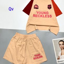 Đồ bộ quần đùi áo tay ngắn in chữ Young Reckless - DBO4686
