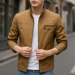 Áo Khoác Kaki Nam Phối Túi Trước Ngực Cao Cấp - AK090