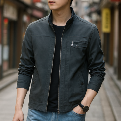 Áo Khoác Kaki Nam Phối Túi Trước Ngực Cao Cấp - AK090