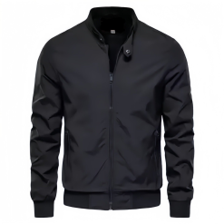 Áo Khoác Dù Nam Hai Lớp Trơn Cổ Đứng Tay Bo - AK092