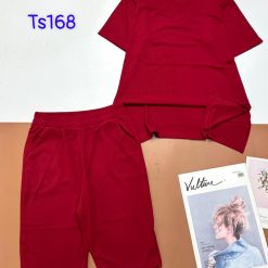 Đồ bộ tăm lạnh quần ngố áo cổ v trơn - DBO4694