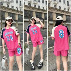 Đồ bộ quần đùi áo tay ngắn in số 8 và 24 tay 2 màu - DBO4697