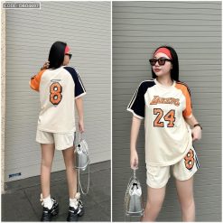 Đồ bộ quần đùi áo tay ngắn in số 8 và 24 tay 2 màu - DBO4697