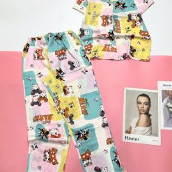 Đồ bộ mango pijama quần dài áo ngắn nhiều hoạ tiết - DBO4701