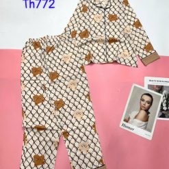 Đồ bộ mango mặc nhà quần dài áo tay dài in nhiều hoạ tiết - DBO4702