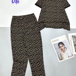 Đồ bộ quần dài áo tay ngắn cổ tròn nhiều hoạ tiết - DBO4706