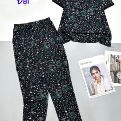 Đồ bộ quần dài áo tay ngắn cổ tròn nhiều hoạ tiết - DBO4706