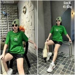 Đồ bộ quần đùi đen áo thun in chữ 96 - DBO4707