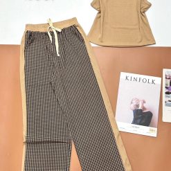 Đồ bộ quần dài có sọc lớn bê hông áo ba lỗ trơn - DBO4708