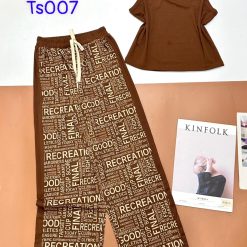 Đồ bộ quần dài có sọc lớn bê hông áo ba lỗ trơn - DBO4708